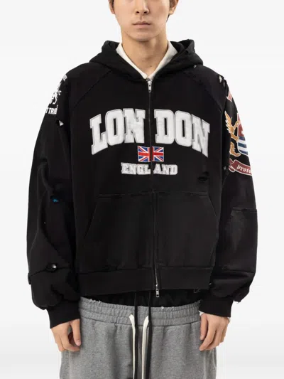 Protocol Index London Graphic-print Hoodie In Black