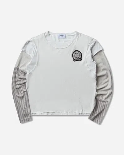 Protocol Index Men S Layered Patch Longsleeve T-shirt Ivory In Gray