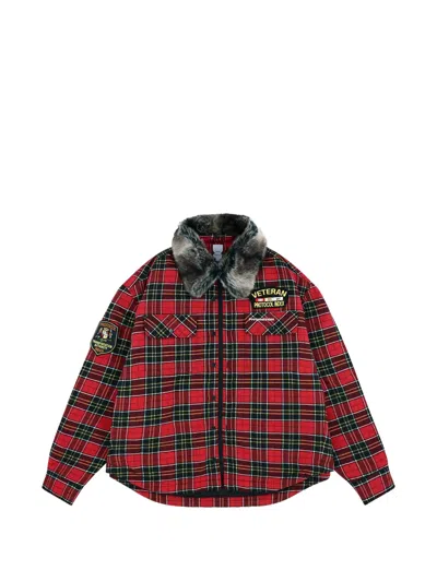 Protocol Index Plaid-check Shirt Jacket In Brown