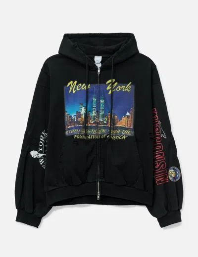 Protocol Index Reconstructed Sweatshirts Zip Hoodie In Black