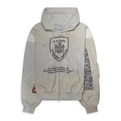 Protocol Index Reconstructed Sweatshirts Zip Hoodie White In Gray