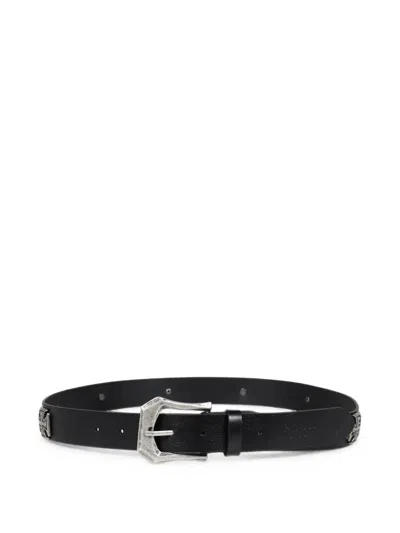 Protocol Index Studded Leather Belt In Black