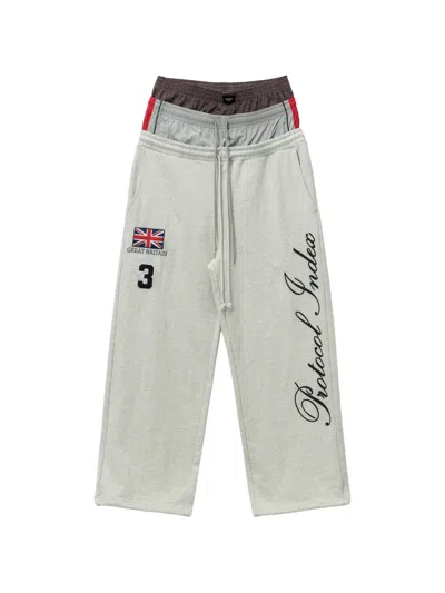 Protocol Index Triple-layered Track Pants In Gray