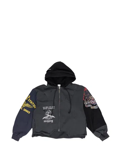 Protocol Index Upside Down Zip-fastening Hoodie In Black