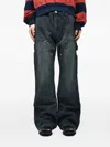 Protocol Index Washed-effect Carpenter Bootcut Jeans In Blue