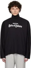 Prototypes Black Box L.s. 'arte Et Labore' T-shirt In Waffle Jersey Black