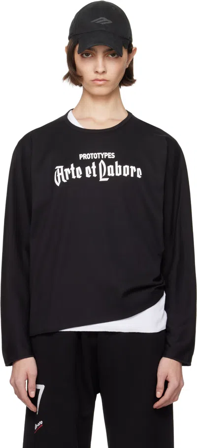 Prototypes Black L.s. 'arte Et Labore' T-shirt