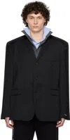 Prototypes Black Outline Tailored Blazer In Tailoring Fabric Bla