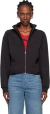 Prototypes Black Upside Down Zip Up Sweatshirt In Black