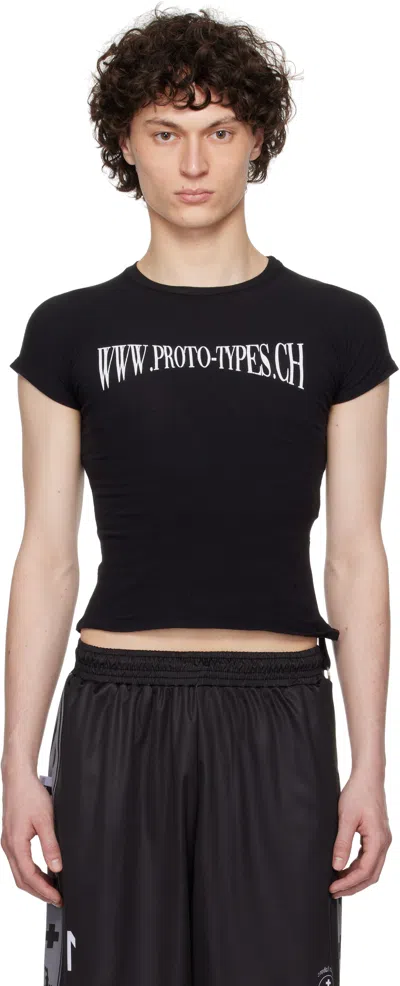 Prototypes Black Website T-shirt In Cotton Spandex Black