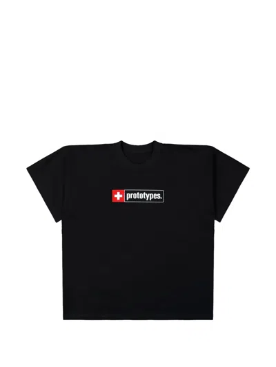 Prototypes Cross Logo Printed T-shirt In Black