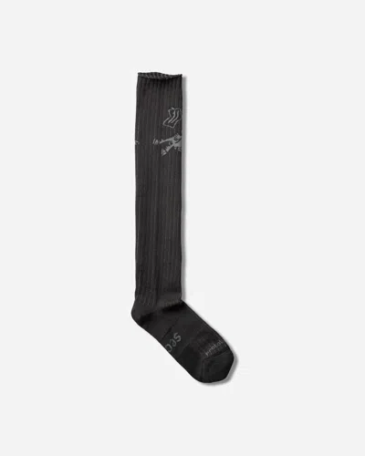 Prototypes Cut-out Graphic Long Socks In Gray