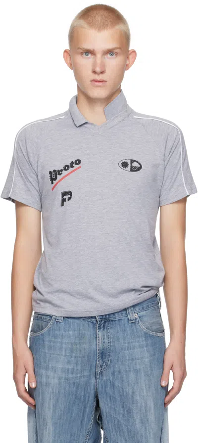 Prototypes Gray Referee Polo In Jersey Grey