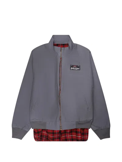 Prototypes Harrington Layered Jacket In Gray