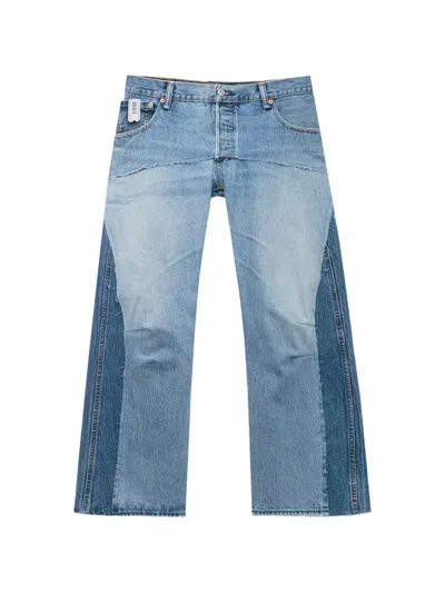Prototypes Layered Flared Jeans In Blue