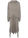 Prototypes Layered Zip-up Hoodie In Grey