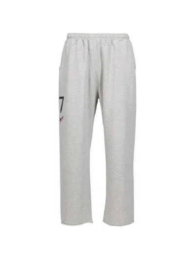 Prototypes Logo-print Raw-cut Track Pants In Gray
