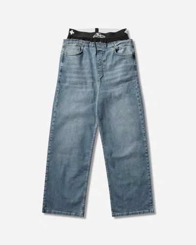 Prototypes Loose Fit Waistband Denim Jeans In Blue