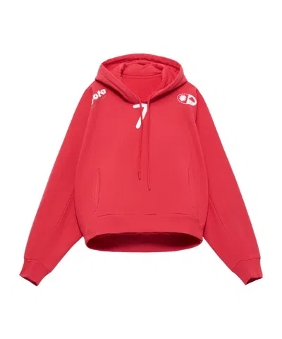 Prototypes Moved Neck Hoodie In Red