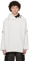 Prototypes Off-white Waffle Twisted Hoodie In Jersey White