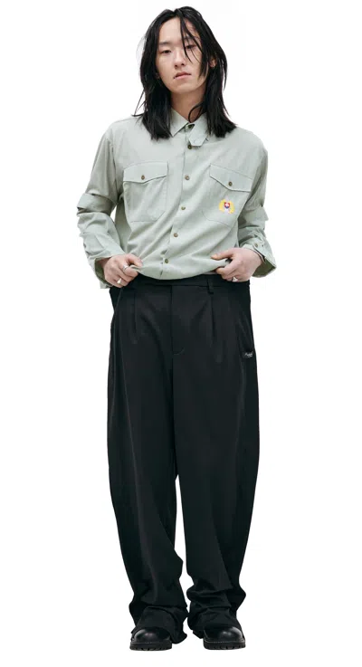 Prototypes Outline Wool Trousers In Black