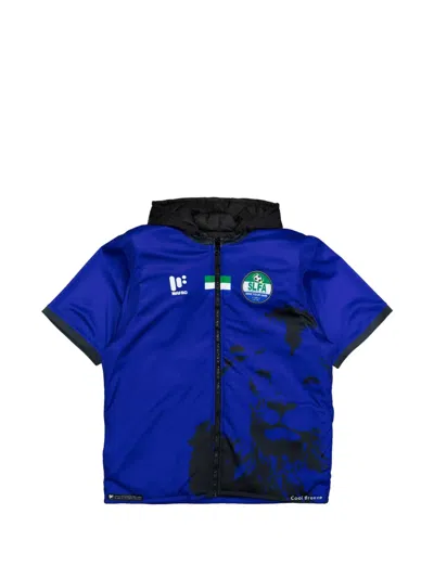 Prototypes Padded Graphic-print Gilet In Blue