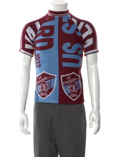 Pre-owned Prototypes Printed Mock Neck T-shirt W/ Tags In Blue