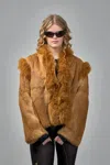 Prototypes Short Fur Jacket In Orange