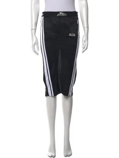 Pre-owned Prototypes Striped Midi Length Skirt W/ Tags In Black
