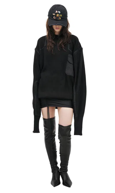 Prototypes Sweater With Contrasting Seams In Black