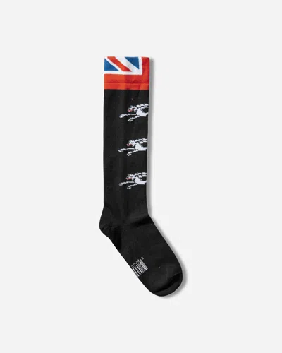 Prototypes Thigh High Graphic Socks In Black