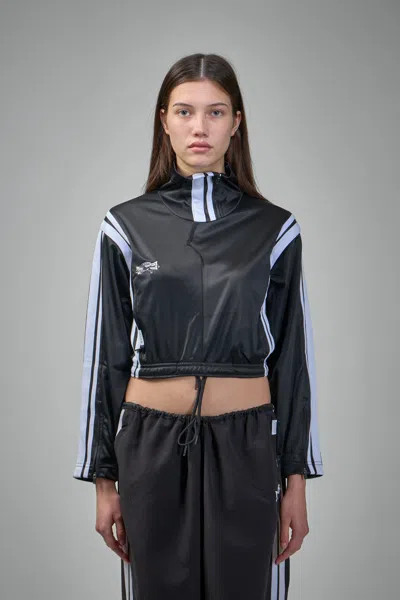 Prototypes Trackpant Poly Zip Up In Black