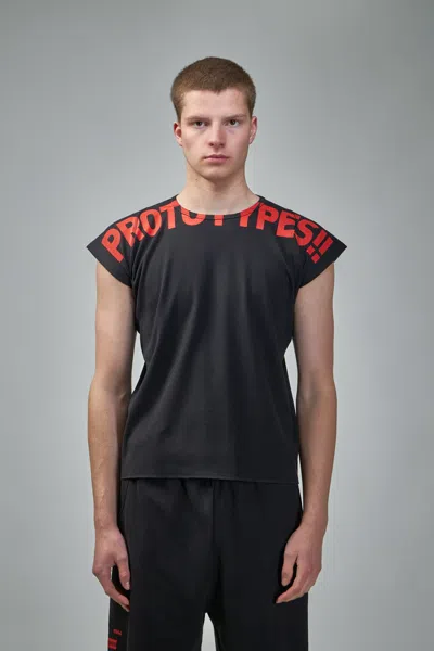 Prototypes Waffle Muscle Tee In Black