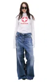 Prototypes Wide Jeans With Paint Effect In Blue