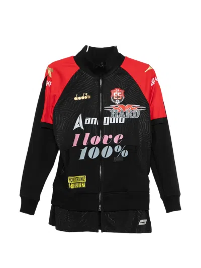 Prototypes X Diadora Graphic-print Sweatshirt In Black