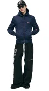Prototypes Bomber Jacket With Patch Pockets In Blue
