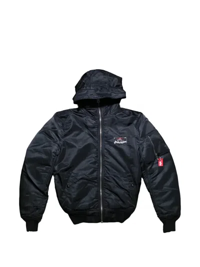 Prototypes Zip-up Hooded Jacket In Black