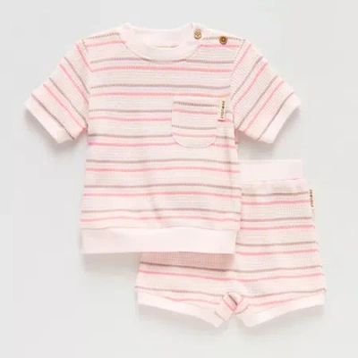 Proudly Baby Unisex 2-pc. Short Set In Pink