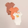 Proudly Baby Unisex Round Neck Short Sleeve 3-pc. Bodysuit In Brown