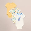 Proudly Baby Unisex Round Neck Short Sleeve 3-pc. Bodysuit In Yellow