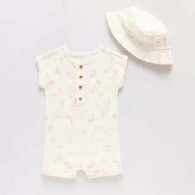 Proudly Baby Unisex Short Sleeve 2-pc. Romper In White