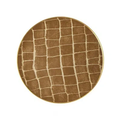 Prouna Alligator 8.5'' Bone China Salad Or Dessert Plate In Brown
