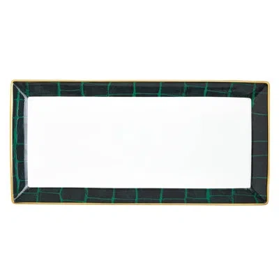 Prouna Alligator Emerald - 13' Sandwich / Cake Tray In Green