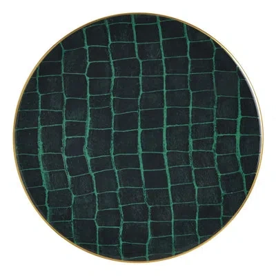 Prouna Alligator Emerald - Charger Plate In Gold,white