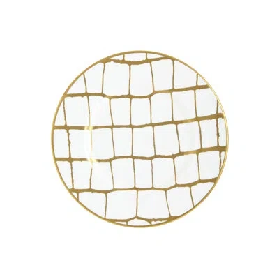 Prouna Alligator Gold - Bread & Butter Plate In Gold,white