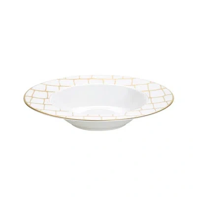 Prouna Alligator Gold - Soup Bowl In White,gold