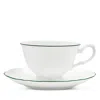 Prouna Amelie Tea Cup & Saucer In Green/white