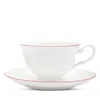 Prouna Amelie Tea Cup & Saucer In Pink/white