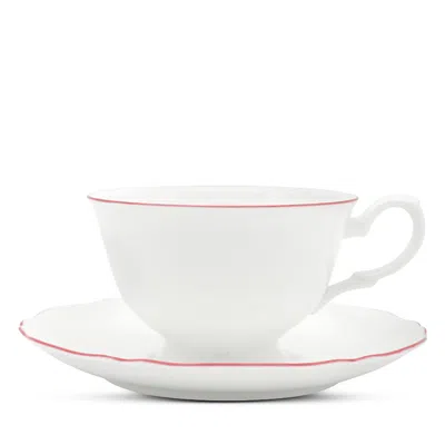 Prouna Amelie Tea Cup & Saucer In Pink/white