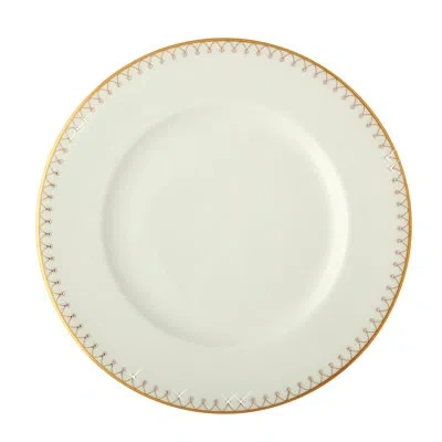 Prouna Bone China 10.5" Dinner Plate In Beige;gold